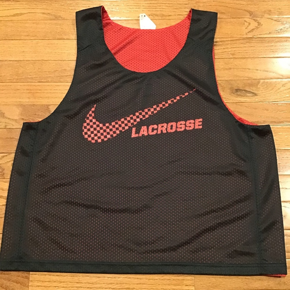 Nike Lacrosse Tank Top Mesh Black Red Reversible 454587 Mens Size Medium